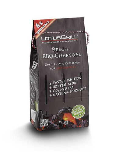 LotusGrill Natural Beechwood Lump Charcoal 1 kg In Paper Bag - TANZ Products
